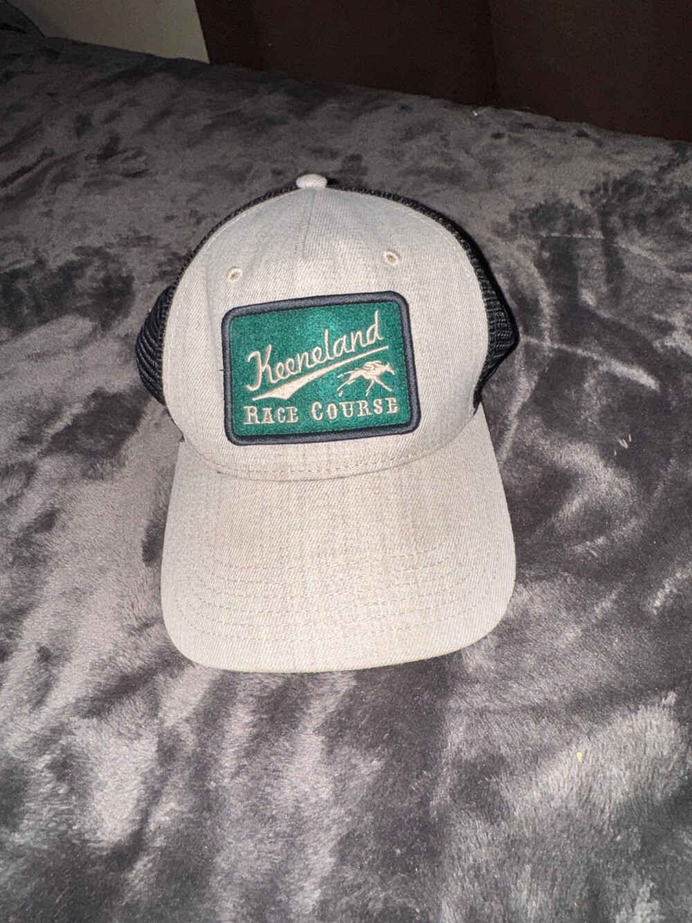 Legacy Keeneland Race Course Adjustable Beige and Black Mesh Hat